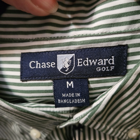 NWT Chase Edward's Golf Long Sleeve Button up Shirt Size Med - Picture 4 of 6